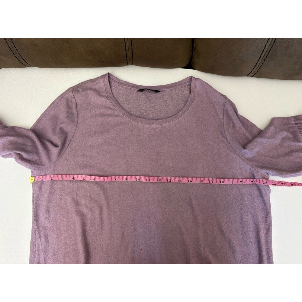 Simply Vera Wang Women’s Blouse 3/4 Bell Sleeve Scoop Neck PURPLE LAVENDER XL - Picture 8 of 12